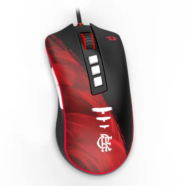 Mouse Gamer Flamengo Attack FL711 12400 DPI Iluminação LED Vermelha - Redragon