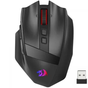 Mouse Gamer Redragon Rind Pro RGB Wireless/Bluetooth 26000 DPI 10 Botões Sensor PAW3395 Preto M813RGB-PRO