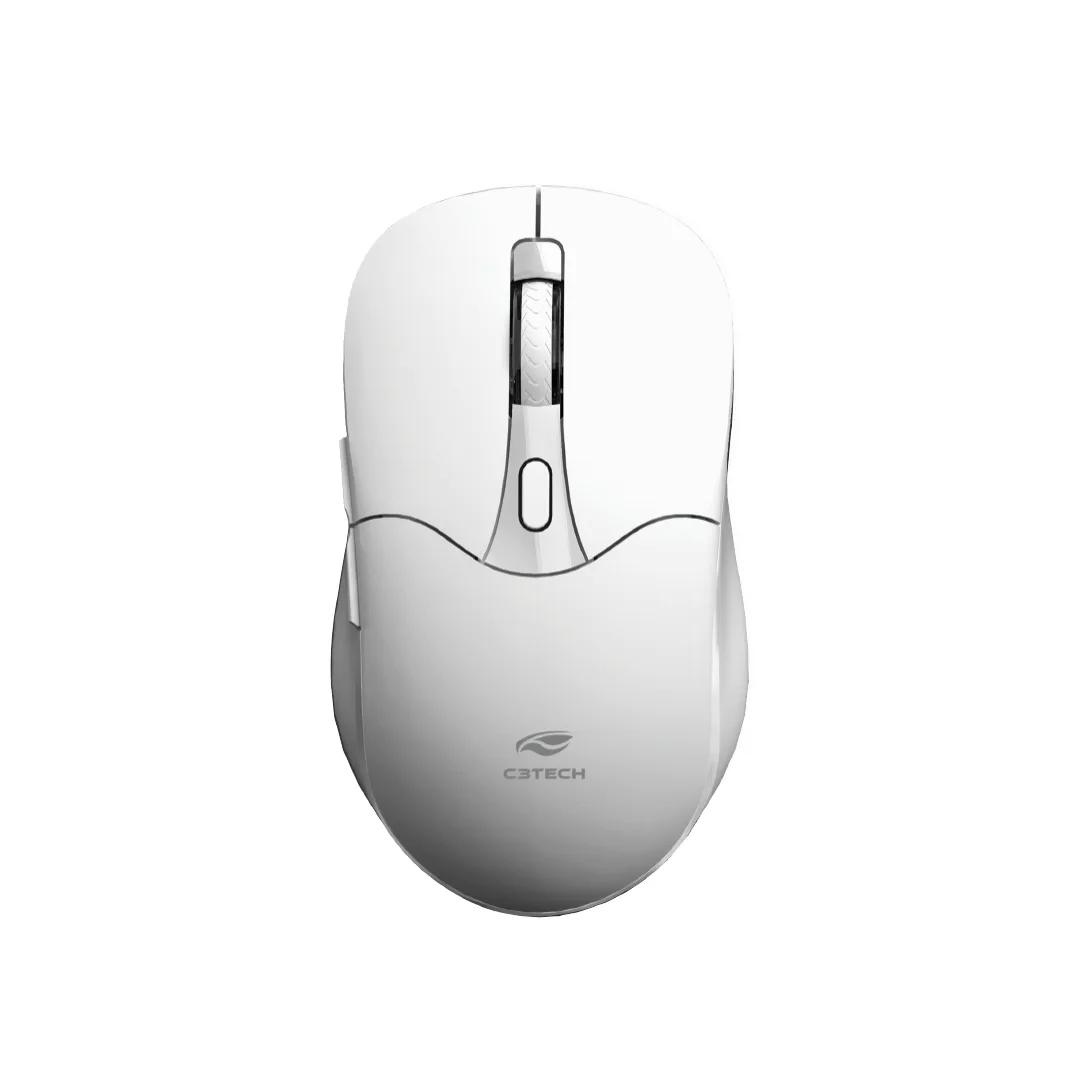 Mouse Sem Fio Recarregável Dual Mode M-BT60WH Branco - C3Tech