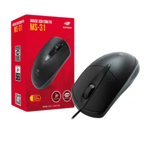 MOUSE USB PRETO 3 BOTÕES MS-31 - C3TECH