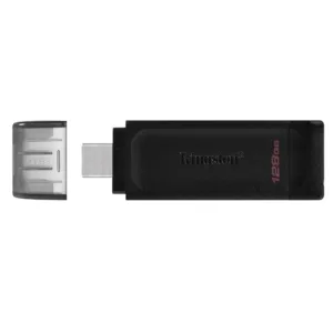 Pen Drive Kingston DataTraveler 70 128GB USB-C 3.2 Gen 1 Preto DT70/128GB