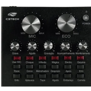Placa de Som C3Tech MX-50BK para Streaming Lives e Gravações