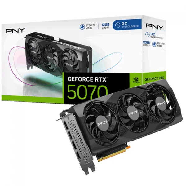 Placa de Vídeo PNY GeForce RTX 5070 OC 12GB GDDR7 DLSS Ray Tracing VCG507012TFXPB1-O