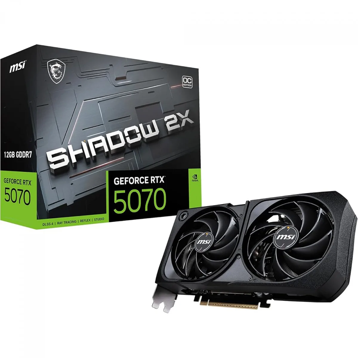 Placa de Vídeo MSI GeForce RTX 5070 Shadow 2X OC 12GB GDDR7 DLSS Ray Tracing 912-V532-076