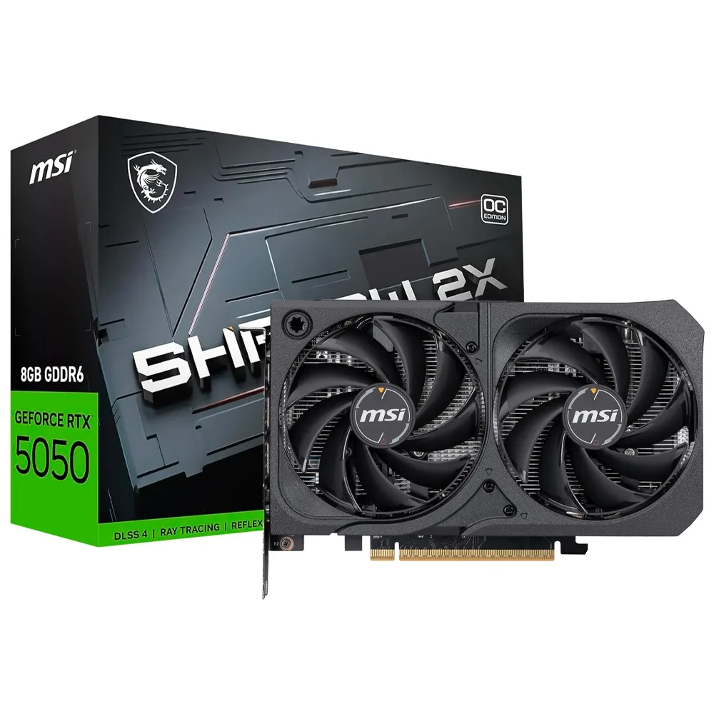 Placa de Vídeo MSI GeForce RTX 5050 Shadow 2X OC 8GB GDDR6 PCIe 5.0 DLSS 4 Ray Tracing 912-V538-018