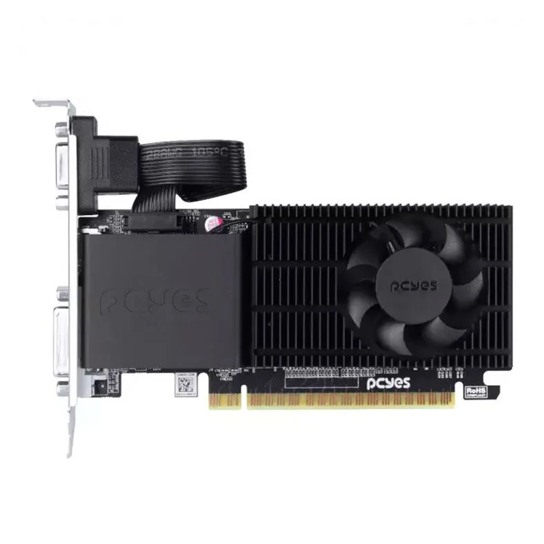 Placa de Vídeo Pcyes GeForce GT 610 2GB GDDR3 64-bit PCI Express PPE610DR3LPBR