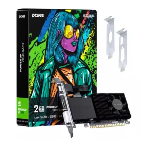 Placa de Vídeo Pcyes GeForce GT 610 2GB GDDR3 64-bit PCI Express PPE610DR3LPBR