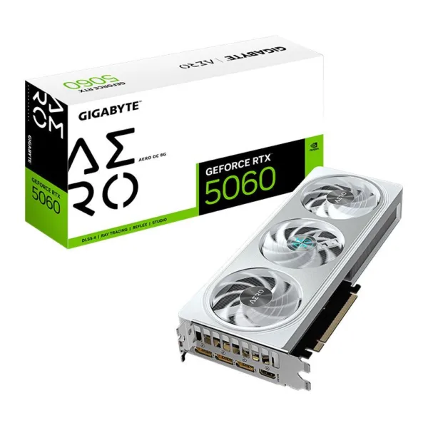 Placa de Vídeo Gigabyte GeForce RTX 5060 Aero OC 8GB GDDR7 128-bit GV-N5060AERO-OC-8GD