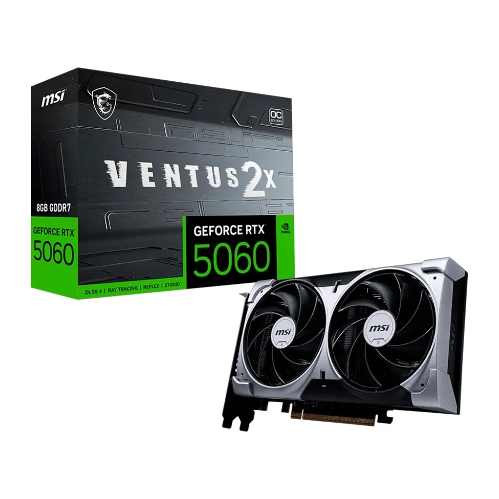 Placa de Vídeo MSI GeForce RTX 5060 Ventus 2X OC 8GB GDDR7 128 Bits DLSS 4 912-V537-033