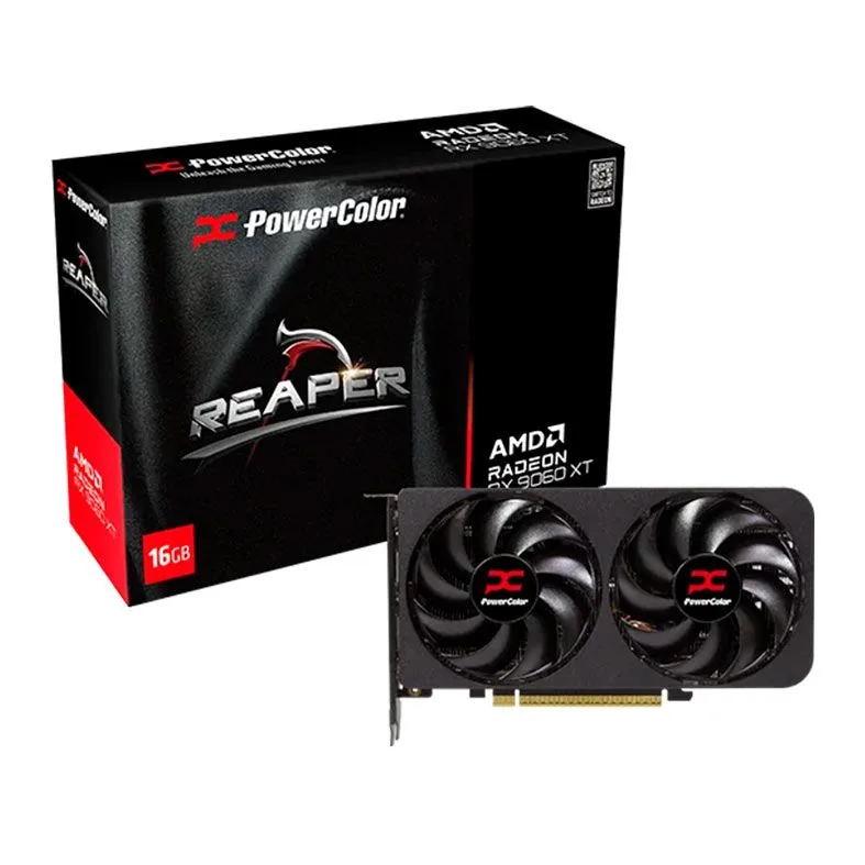 Placa de Vídeo PowerColor Radeon RX 9060 XT Reaper 16GB GDDR6 128-bit RX9060XT-16G-A
