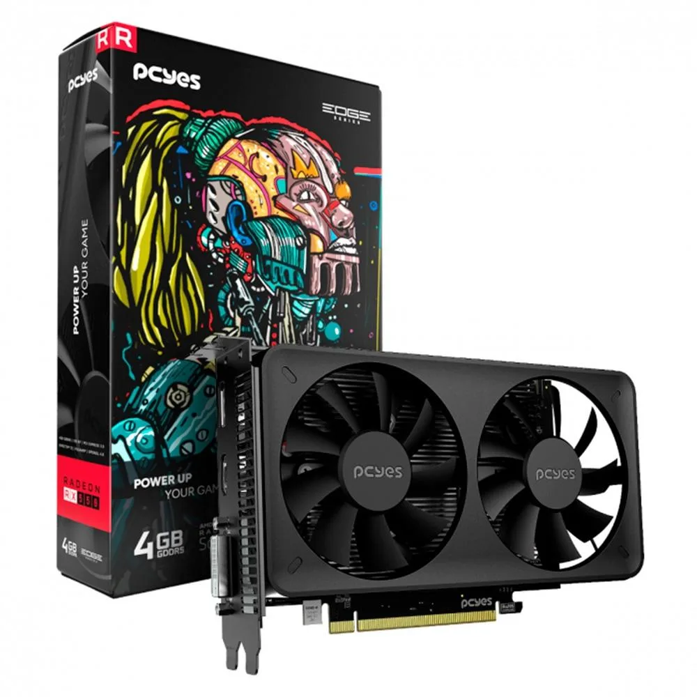 Placa de Vídeo PCYES RX 550 Dual Fan Projeto Edge 4GB GDDR5 128-bit PVEX5504GBDF