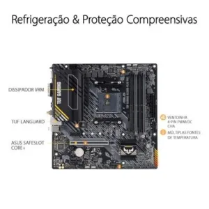 Placa Mãe ASUS AM4 TUF Gaming A520M-Plus WiFi RGB DDR4 90MB17F0-M0EAY0