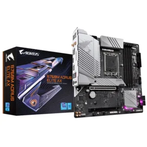 Placa Mãe Gigabyte B760M Aorus Elite AX Chipset B760 Intel LGA 1700 mATX DDR5