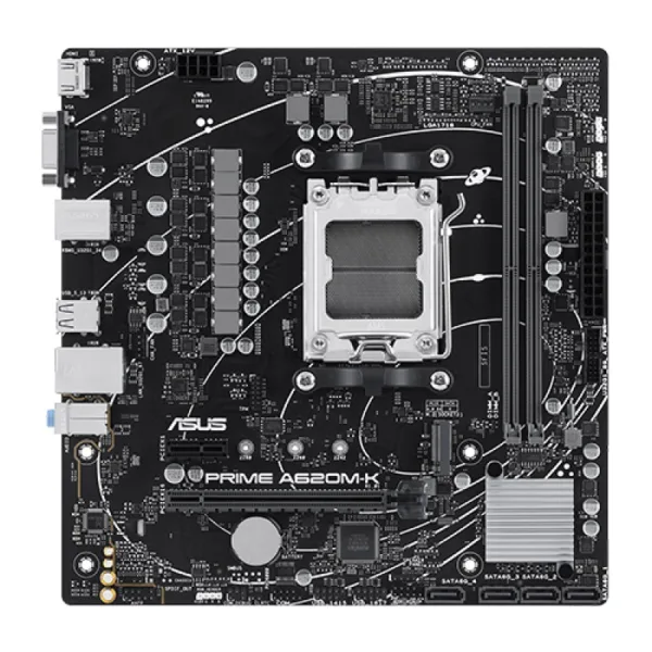 Placa Mãe Asus Prime A620M-K Chipset A620 AMD AM5 MATX DDR5 90MB1F40-M0EAY0