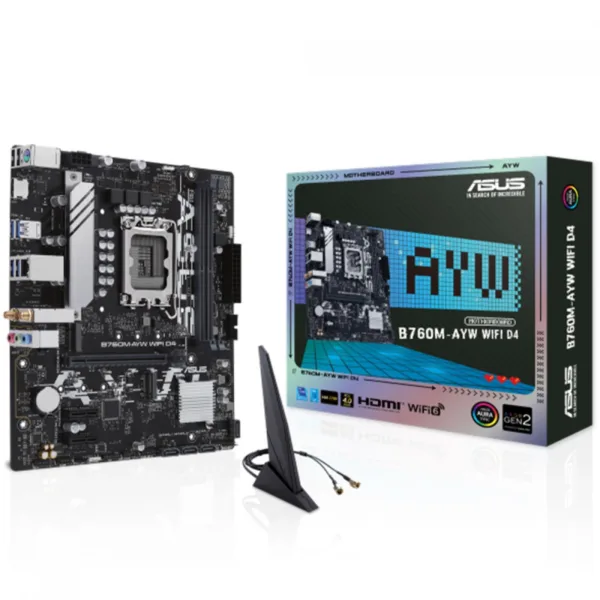 Placa Mãe Asus B760M-AYW WIFI D4 Chipset B760 Intel LGA 1700 mATX DDR4 90MB1EA0-M1EAY0