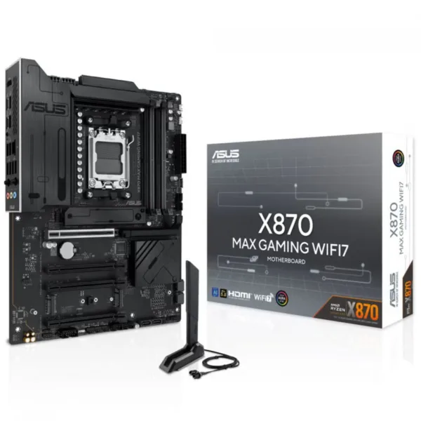 Placa Mãe Asus X870 MAX GAMING WIFI7 Chipset X870 AMD AM5 ATX DDR5 90MB1LY0-M0EAY0