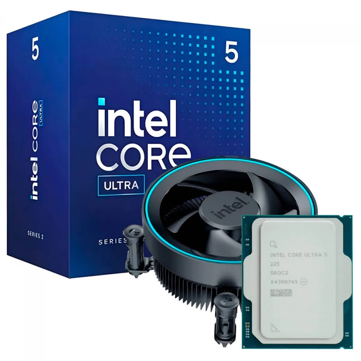 Processador Intel Core Ultra 5 225 Otimizado para IA 3.3 Ghz (4.9Ghz Turbo) Série 2 10-Cores 10-Threads LGA 1851 BX80768225