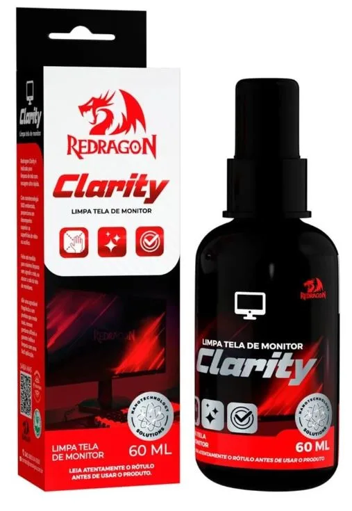 Solução para Limpeza de Telas e Monitores Redragon Clarity 60ml CP3627 - Redragon
