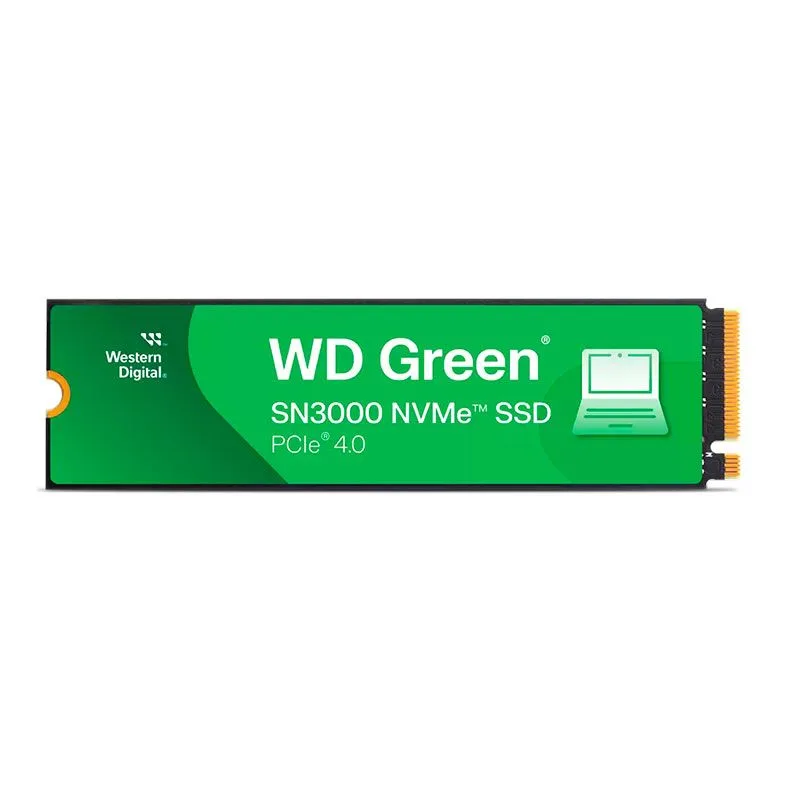 SSD WD Green SN3000 500GB M.2 NVMe PCIe 4.0 Leitura 5000MB/s Gravação 4100MB/s WDS500G4G0E