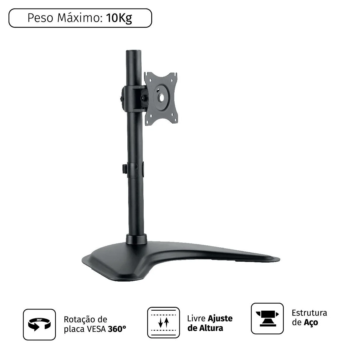 SUPORTE PARA MONITOR DE MESA 13-27' VESA 100X100 PLMSM01B - PCYES