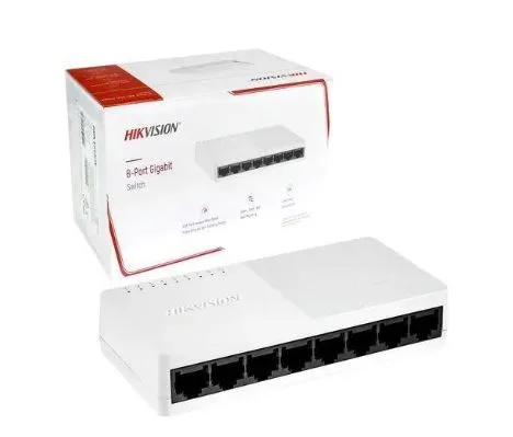 Switch Gigabit Hikvision DS-3E0508D-E 8 Portas RJ45 10/100/1000Mbps