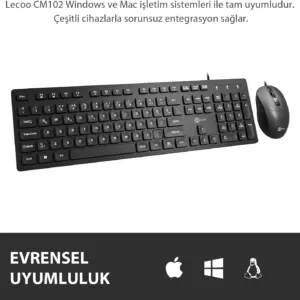 Teclado e Mouse by Lenovo Com Fio USB Wired ABNT2 CM102 - Lecoo