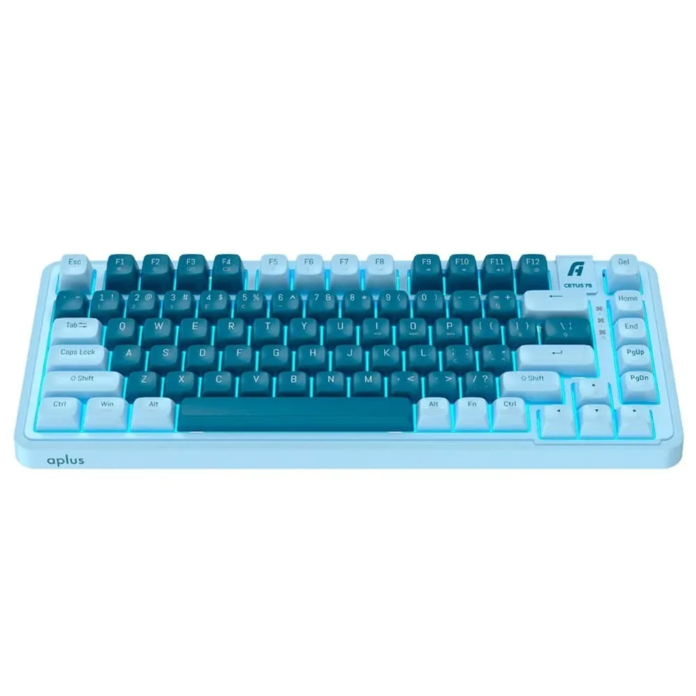 Teclado Gamer Aplus Gasket Cetus 75 Switch Red Jerszzy USB tipo A Azul AK200