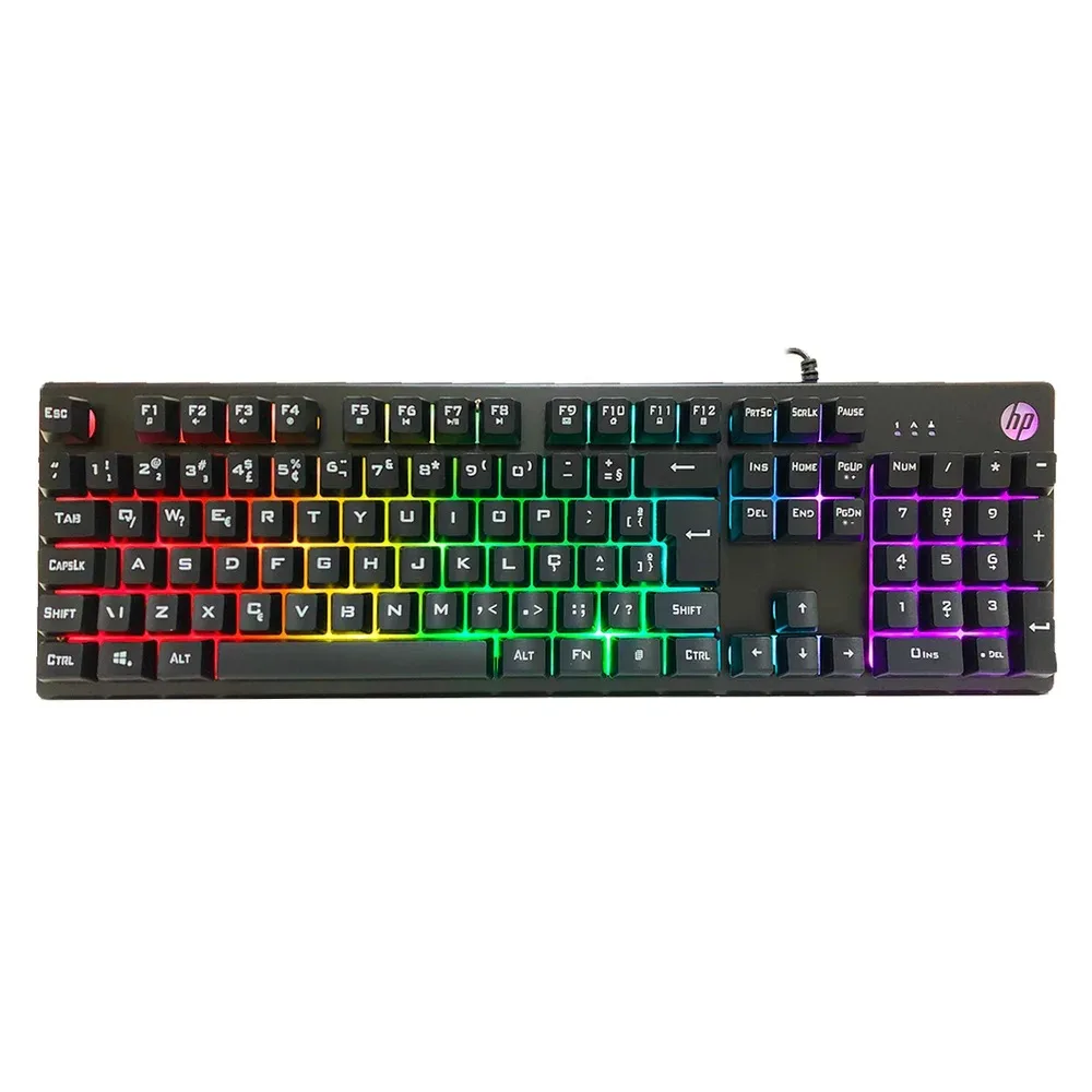 Teclado Gamer HP H500F USB LED Preto para Jogos 79783