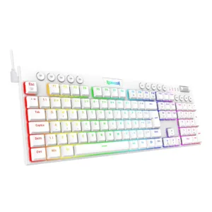 Teclado Redragon Gamer Horus RGB Switch Brown ABNT2 White K619W-RGB PT-BROWN