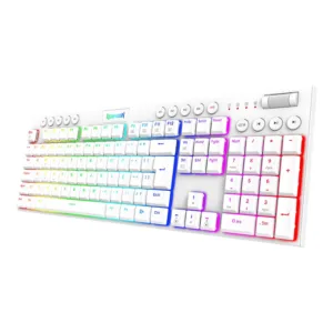Teclado Redragon Gamer Horus RGB Switch Brown ABNT2 White K619W-RGB PT-BROWN