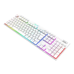 Teclado Redragon Gamer Horus RGB Switch Brown ABNT2 White K619W-RGB PT-BROWN