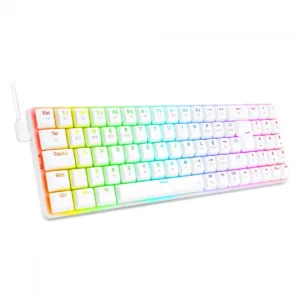 Teclado Mecânico Gamer Redragon Ashe RGB Branco Switch Red ABNT2 K626-KB-W (PT-RED)