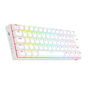 Teclado Mecânico Gamer Redragon Draconic Pro RGB Branco Switch Brown ABNT2 Wireless K530W-RGB-PRO (PT-BROWN)