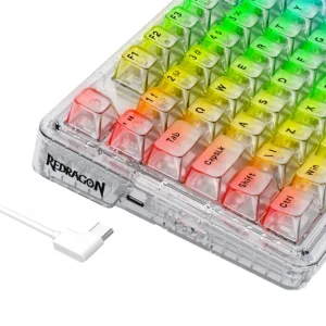 Teclado Mecânico Gamer Redragon ELF Pro RGB Wireless Bluetooth ABNT2 K649CT-RGB-PRO PT
