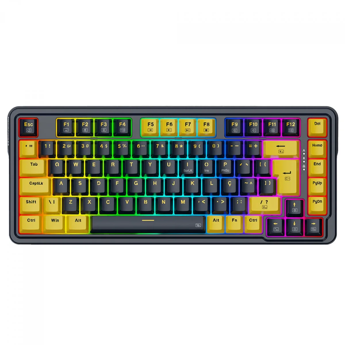 Teclado Mecânico Gamer Redragon ELF RGB ABNT2 K649PY-RGB PT Switch Melt Gold