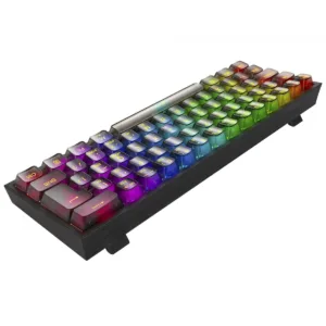 Teclado Mecânico Gamer Redragon Fizz Clear RGB USB Switch Crystal ABNT2 60% Preto K617CTB-RGB
