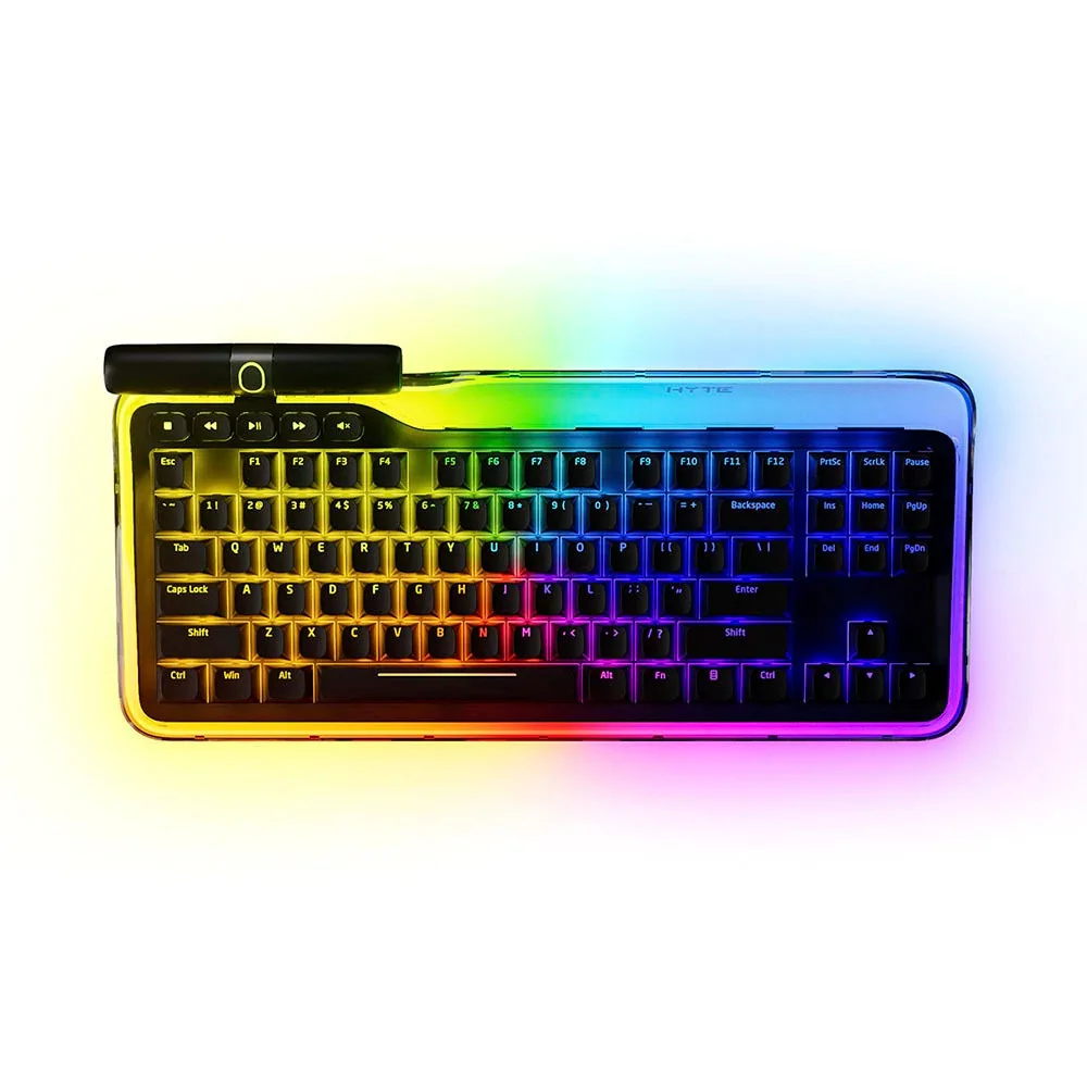 Teclado Hyte Gamer Mecânico Keeb Tkl Cristal / Preto Rgb Usb Type-C Switch Hyte Fluffy Lavanda Linear (Us) KB-HYTE-KEEB