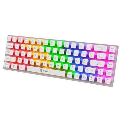 Teclado Mecânico Gamer Evolut Lumini EG217 Transparente Blue Switch USB com Fio
