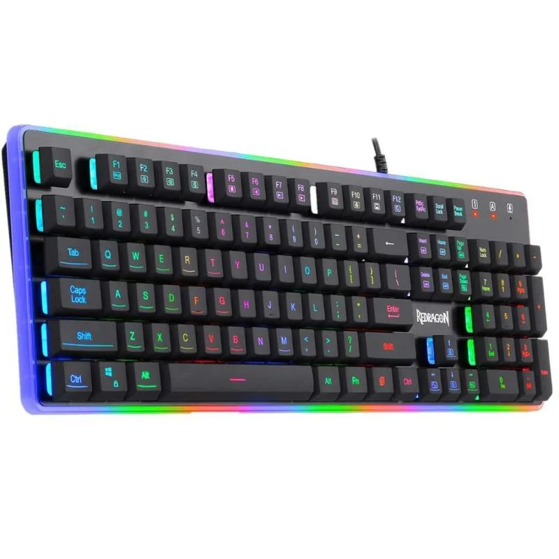 Teclado Gamer Redragon Dyaus 2 RGB Membrana Preto