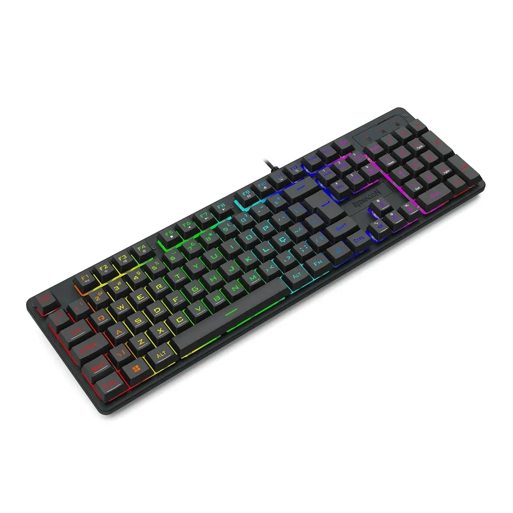 Teclado Gamer Redragon Netherbane RGB Usb Membrana Abnt2 Full Size Preto K521-RGB