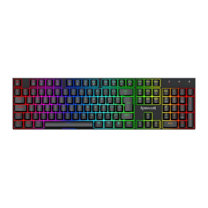 Teclado Magnético Gamer Redragon Dharma RGB Full Size Rapid Trigger ABNT2 USB-C Case em Alumínio Preto K556RGB-M