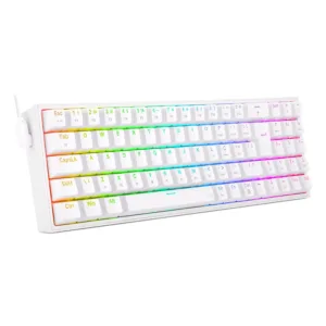 Teclado Mecânico Gamer Redragon Pollux RGB Branco Switch Blue ABNT2 K628-RGB-W (PT-BLUE)