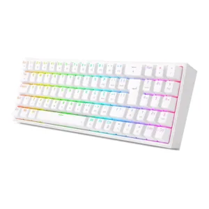 Teclado Mecânico Gamer Redragon Pollux RGB Branco Switch Blue ABNT2 K628-RGB-W (PT-BLUE)