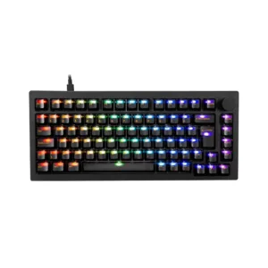 Teclado Mecânico Akko 5075S Clear Black ABNT2 Hot Swap Switch V3 Matcha Green Pro