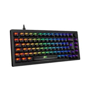 Teclado Mecânico Akko 5075S Clear Black ABNT2 Hot Swap Switch V3 Matcha Green Pro