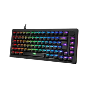 Teclado Mecânico Akko 5075S Clear Black ABNT2 Hot Swap Switch V3 Matcha Green Pro