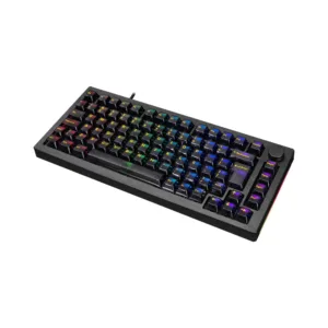 Teclado Mecânico Akko 5075S Clear Black ABNT2 Hot Swap Switch V3 Matcha Green Pro