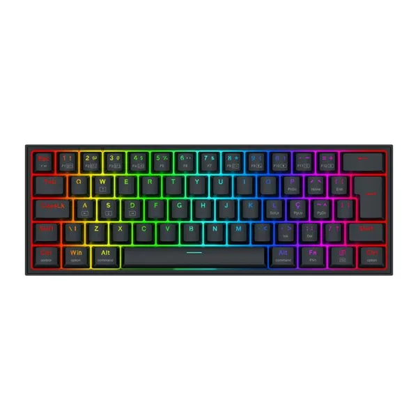 Teclado Mecânico Redragon Alcor RGB ABNT2 Switch RPC Linear Tri-Mode Preto K717B-RGB-PRO