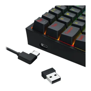Teclado Mecânico Redragon Alcor RGB ABNT2 Switch RPC Linear Tri-Mode Preto K717B-RGB-PRO