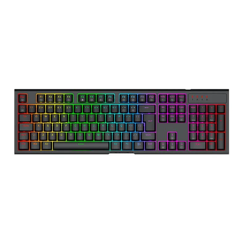 Teclado Redragon Mecânico Argo RGB ABNT2 Switch Marrom Preto K670-RGB-PT-BROWN